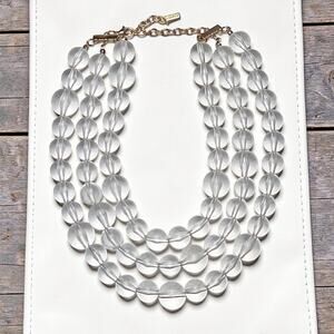 SUGARFIX Retro Style Clear Marble Beads Statement Necklace